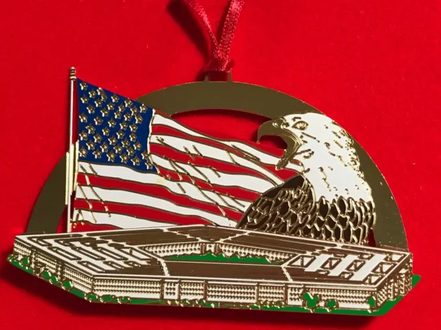 24 K Gold CHRISTMAS Ornament 50TH ANNIVERSARY PENTAGON DEPARTMENT OF DEFENSE