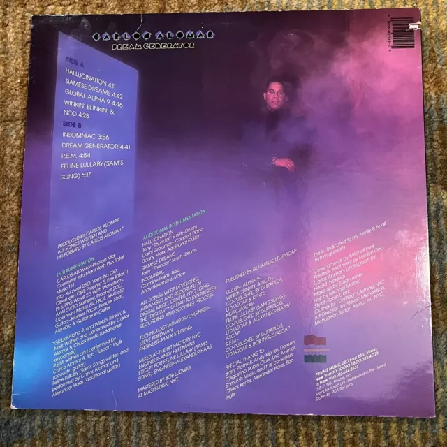 CARLOS ALOMAR: Dream Generator '87 elektronischer Synth PRIVATE MUSIK Vinyl LP NM 2