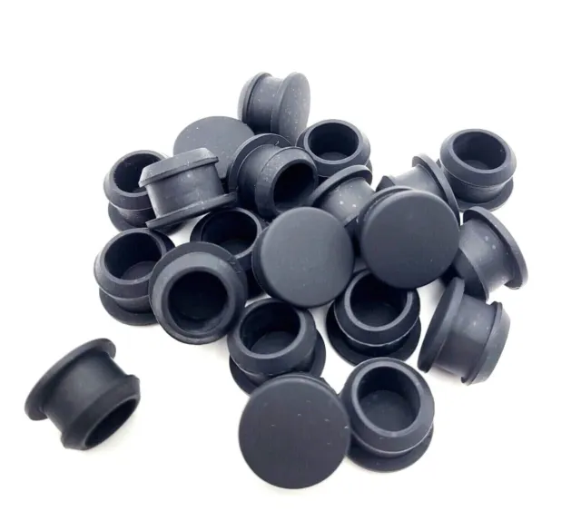 1/2" Solid Rubber Grommet Flexible Hole Plugs for 3/16” Thick Walls 5/8" OD Top
