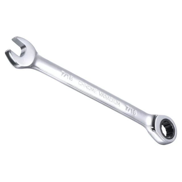 7/16" Ratcheting Combination Wrench SAE 72 Teeth 12 Point Ratchet Spanner