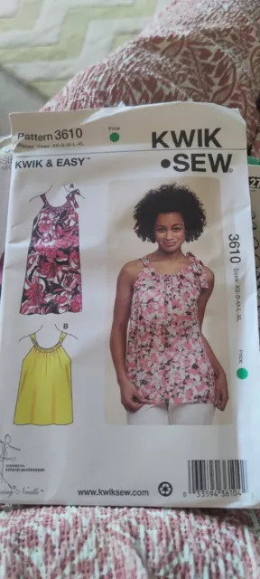 KWIK SEW 3610 sewing pattern top size XL to XS