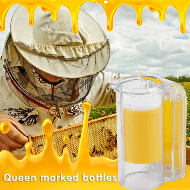 1 pieza marcador de abeja reina botella herramientas de apicultura botella etiqueta de plástico con émbolo