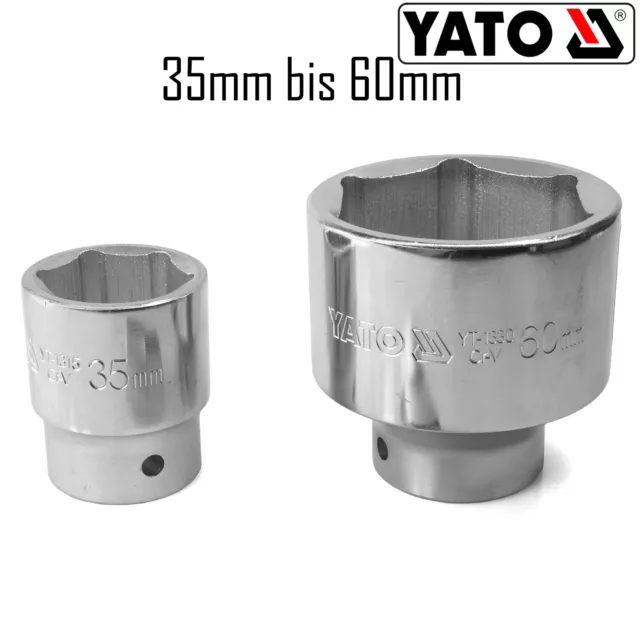 YATO Llave de Vaso Llave Nuss Unidad 3/4" Hexagonal 35mm-60mm