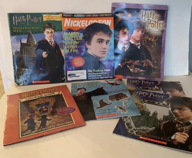 Harry Potter Lot of 7 Coloring Nickelodeon Movie Poster Books Sticker Books READ