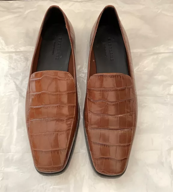 Everlane Croc-Embossed Loafer Brown Women Size 7