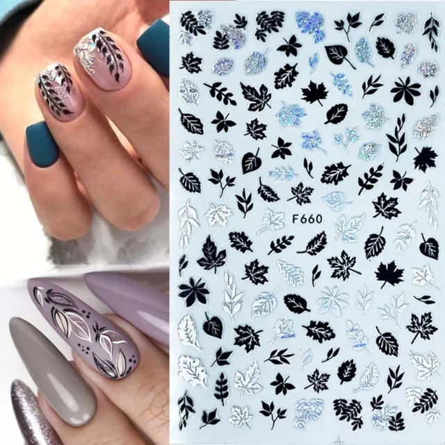 Nail Art Wasseraufkleber Aufkleber Herbst Winter Herbst Ahornblatt Blätter Fern F660S