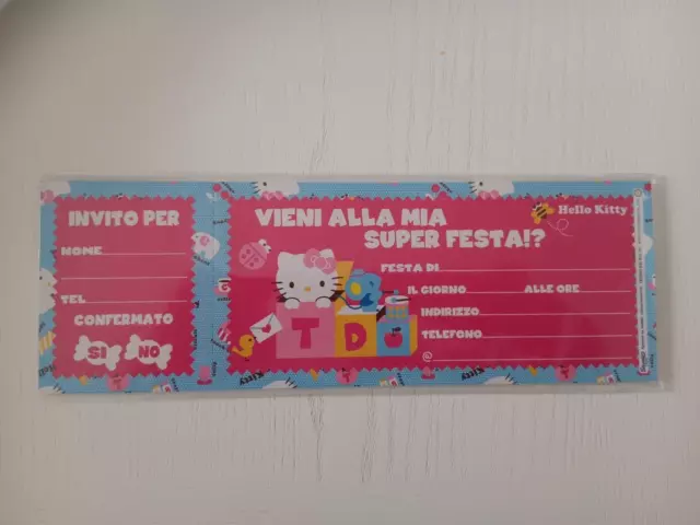 Blocchetto 13 Biglietti Inviti Per Festa Hello Kitty Bambini Bimbi