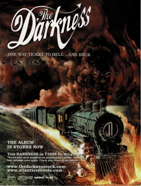 THE DARKNESS - ONE WAY TICKET TO HELL and BACK - Music Print Ad Promo Ad - 2006