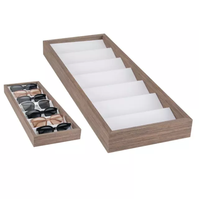 7 Gitter Holz Brillenaufbewahrung Organizer Brillenregal Display Tablett