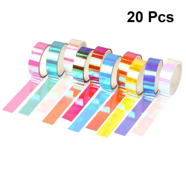 20 piezas cinta de brillo decorativa cinta washi cinta adhesiva de papel hecha usted mismo