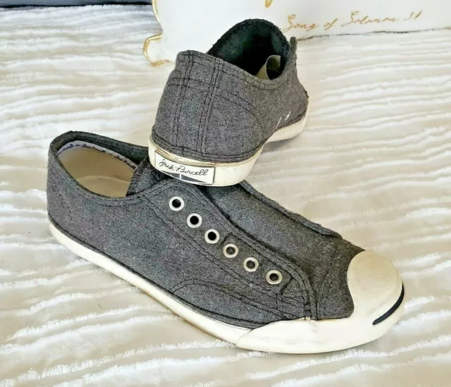 CONVERSE JACK PURCELL LP Women Sneaker 8~ Men 6 RARE! Gray Wool Slip-On No-Tie