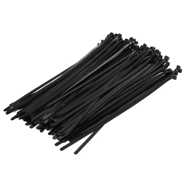 Black 100Pcs Cable Ties Multiple Use Fastener Thick Thin Nylon Zip Wraps GB