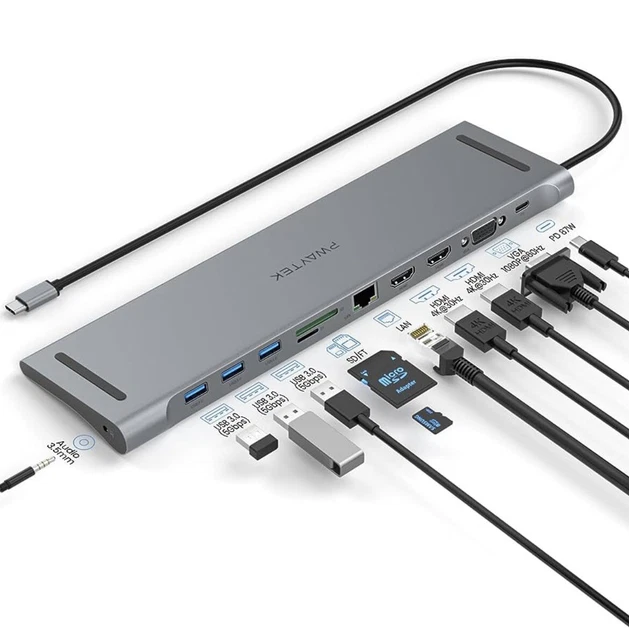 USB C DOCKING Station, Laptop Dual Monitor Docking Station, Triple
