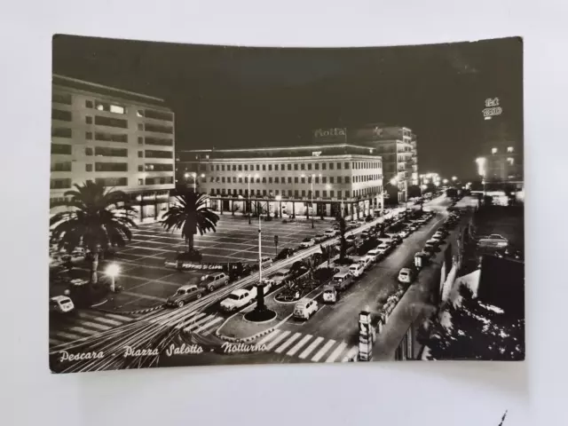 br71 cartolina pescara citta' piazza stelvio piazza salotto notturno abruzzo