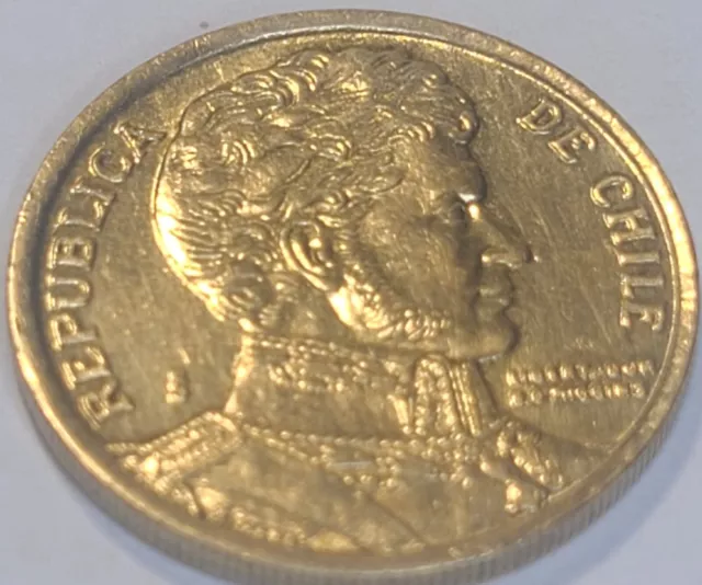 2008 Chile 10 Pesos Coin KM228.2 LiberatorB O'HIGGINS NICE COIN US SELLER