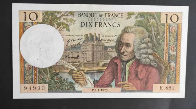 France - Billet de 10 Francs Voltaire du 04/01/1973 K.861 Fay.62/60