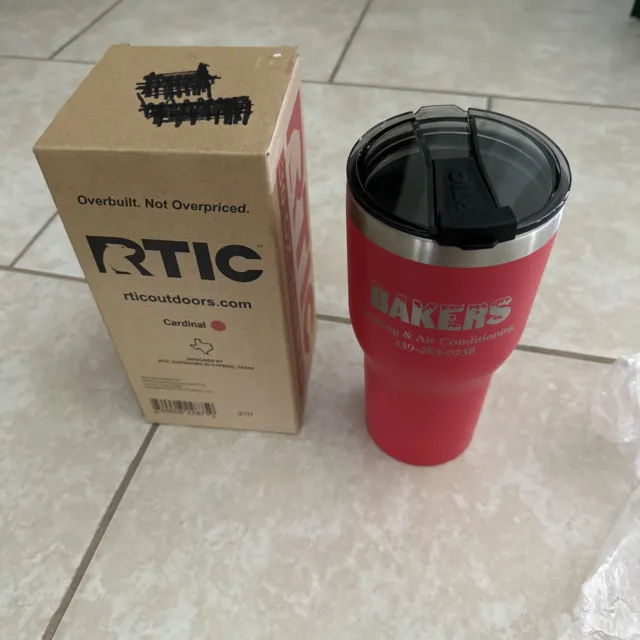 NEW RTIC 30 oz Tumbler Hot Cold Double Wall Vacuum Insulated 30oz RED w Lid Logo
