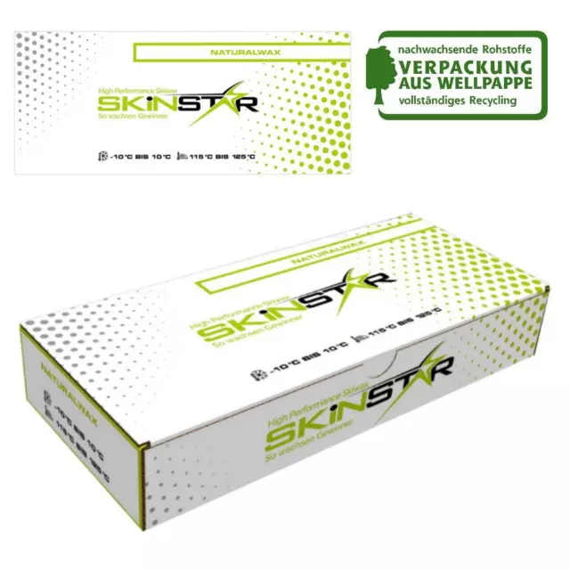 SKINSTAR NATURAL WAX Ski Langlauf Snowboard Wachs Touren Ski Wax 250g