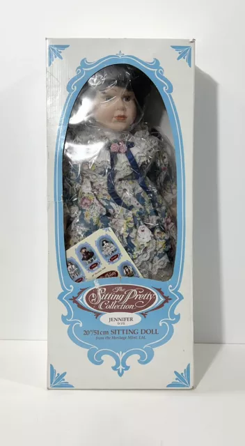 Vintage Sitting Pretty 20" Doll “Jennifer” Heritage Mint Unopened NIB Porcelain