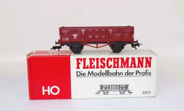 Fleischmann 5012 Vagón de Carga Abierto Braun Escala H0 con Caja Orig.