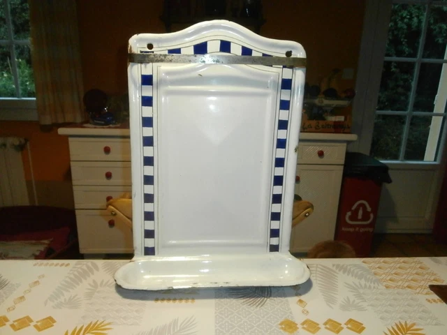 ANCIEN PORTE LOUCHE Ustensile De Cuisine En Tole Emaillee Decor Moulin