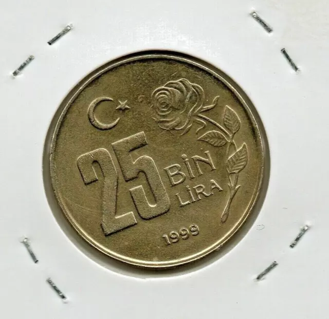 Monedas de Turkia 25 Bin Lira 1999  circulada Ref. M.985 2