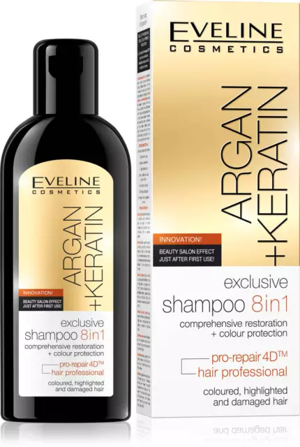 Eveline Exclusive Argan + Keratin Szampon do Włosów Farbowane Włosy 8w1 150ml