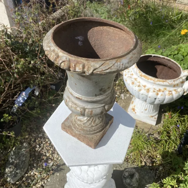 Antique Cast Iron French Urn Planter