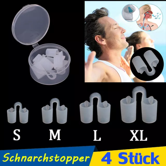 4x Silikon Antischnarch Nasenclip Nasenspreizer Schnarchstopper Anti Schnarchen