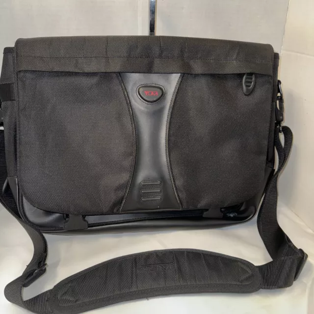TUMI Black Ballistic Nylon Carry On Messenger Bag Expandable Laptop Tote