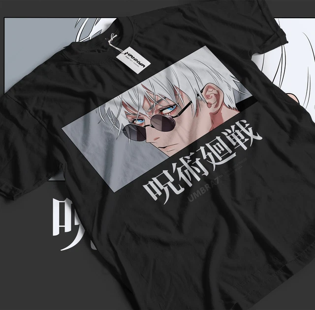 Zhongkaihua T-shirt Uomo JJK Gojo Satoru Geto Suguru - Stampa 3D Anime, Cotone Poliestere, Manica Corta, Taglie M-3XL, Nero/Bianco