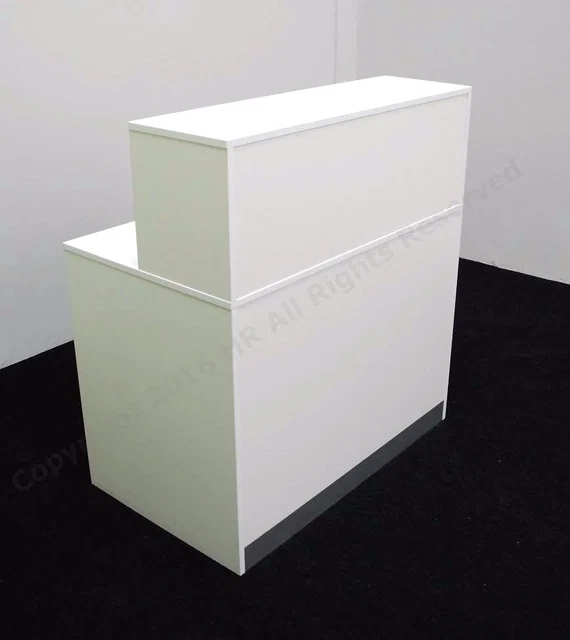 WHITE RECEPTION DESK HIGH QUALITY ALUMINIUM PLINTH RISER BOX OFFICE ...