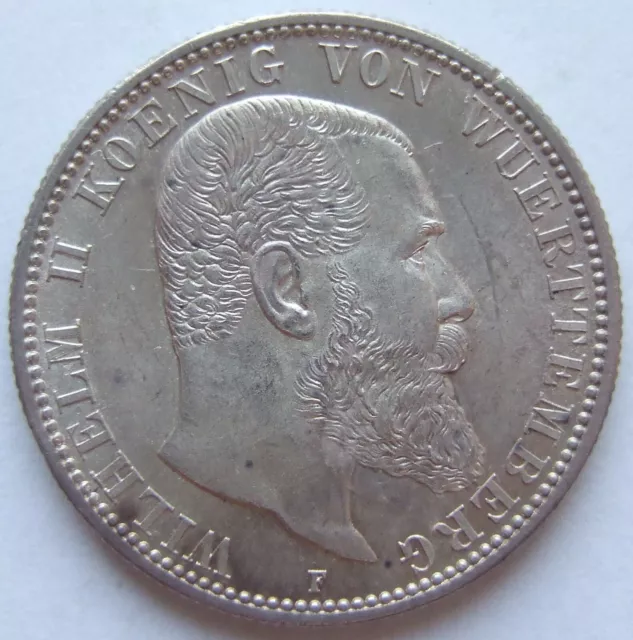 Empire 2 Mark Wilhelm II King From Württemberg 1906 F IN Uncirculated