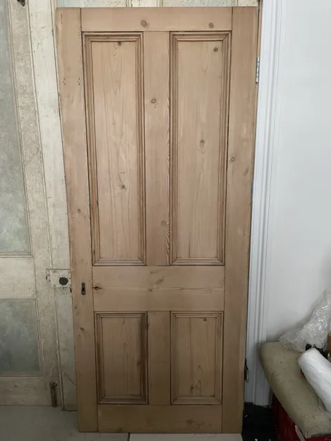 Original Vintage Reclaimed Internal 4 Panel Pine Door