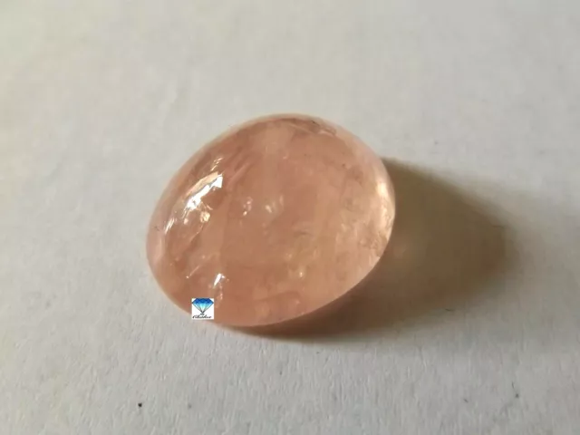 1x Morganite - Ovale Cabochon Avec Inclusions Rose 17,65ct .18,9x15,2x9,7mm (