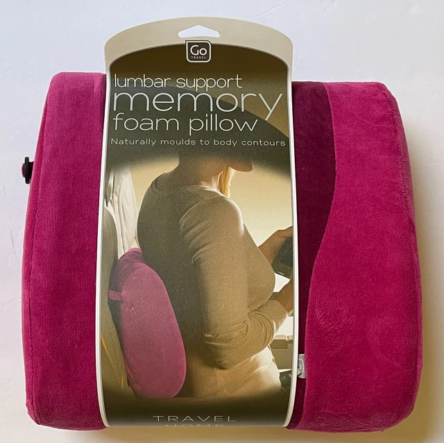 Go Travel Memory Foam High Density Foldable Lumbar Support Pillow MAROON 458