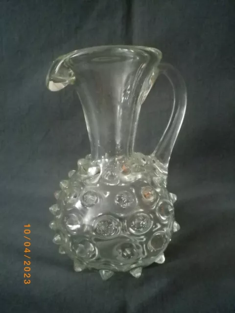 Altes Warzenglas, 16,5 cm hoch,  Noppenglas, mundgeblasen,  selten,  Sammlung