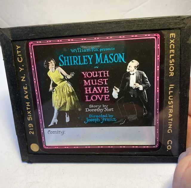 Advertising Movie Theater Magic Lantern Glass Slide Youth Must Have Love S.mason