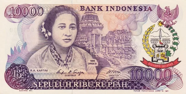 #Bank Indonesia Sulawesi Selatan 10000 Rupiah 1985 P-126R UNC R. A. Kartini