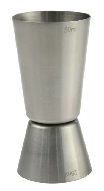 Barmaß Doppelmaß Cocktailmaß Jigger Messbecher Edelstahl 2,5 und 5,0 cl Ø 40 mm