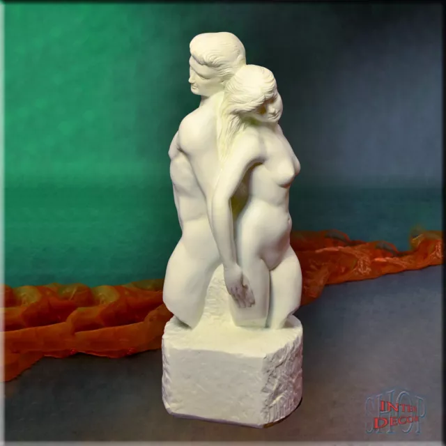 Statue Figur Skulptur Antike Adam Eva Erotik Biblisch Natur Akt Kunstharz