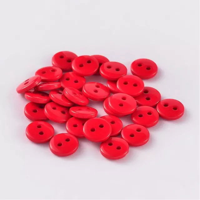 lot 20 boutons 11.5 mm rouge 2 trous couture mercerie scrapbooking neuf