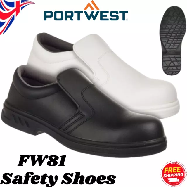 Portwest Steelite Water Resistant Slip on Safety Shoes Kitchen Catering SRC S2