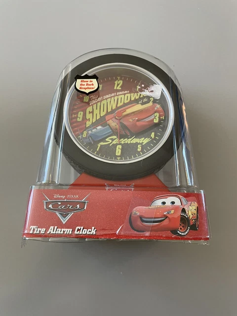 DISNEY PIXAR CARS Tire Alarm Clock Lightning McQueen In Packaging £14. ...