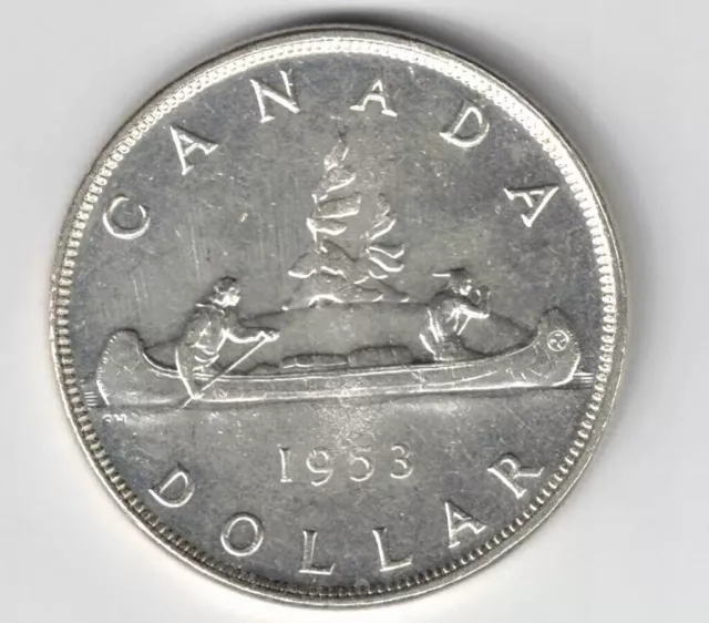 Canada 1953 Sf Voyageur Silver Dollar Queen Elizabeth Ii Canadian Silver Coin