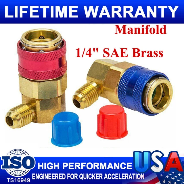 CAR AC A/C HVAC Manifold Gauge Conversion Kit High Low Angle Quick