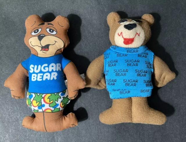 Vintage 1989’s Sugar Bear & Sugar Bear Surfer 5” General Foods Cereal Plush Toys