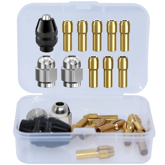 Mandrin Pour Dremel - 2 Pièces - Compatible 4000, 3000, 200 - Adaptateur Foret 1/32 à 1/8 - Alliage Métal