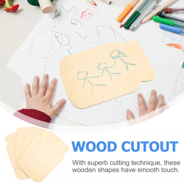 5pcs Natural Wooden Cutouts for DIY Crafts and Home Decor-