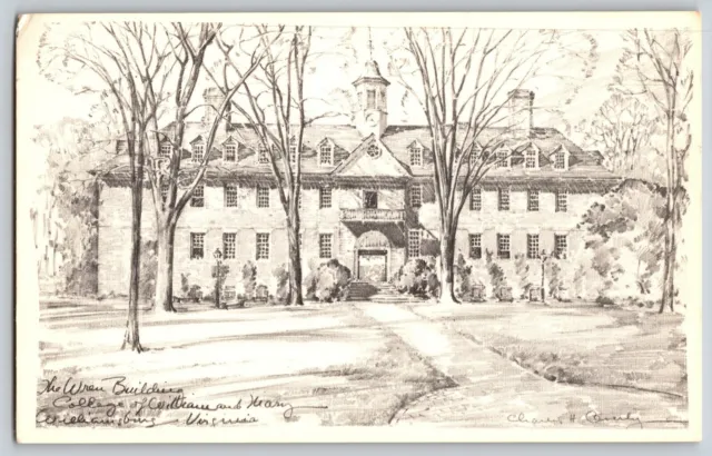 VA, Williamsburg - Wren Building The Oldest Academic Building - Vintage Postcard